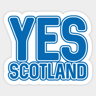 YES SCOTLAND, Scottish Independence Saltire Blue and White Layered Text Slogan Sticker
